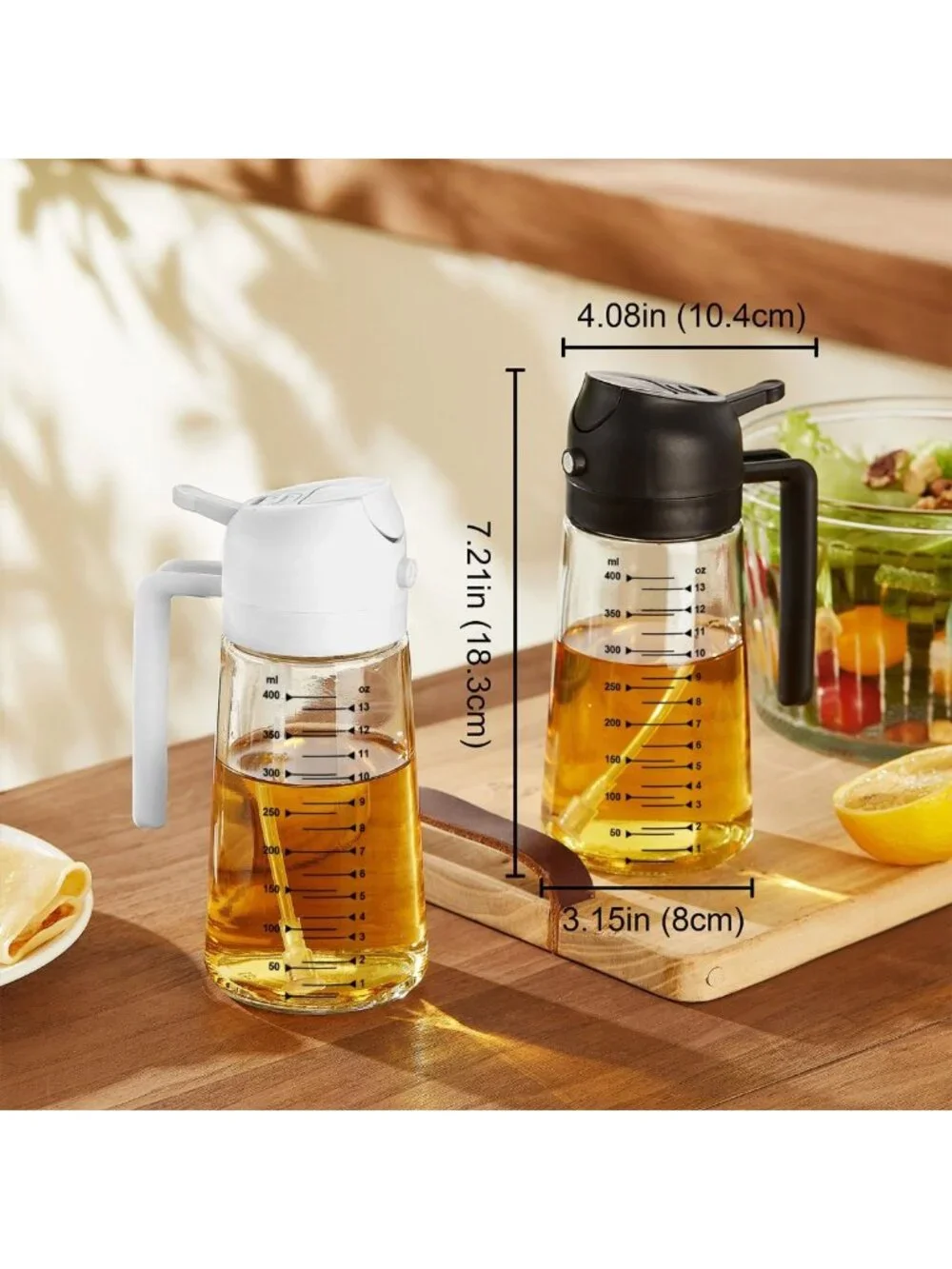 16oz Glass Olive Oil Sprayer & Dispenser Bottle - Kitchen Gadget for Cooking